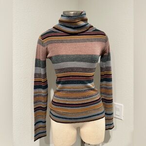 Vintage Striped Turtleneck Sweater